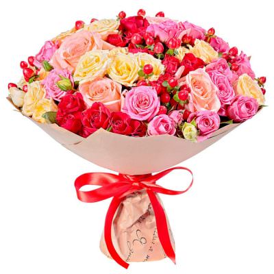 Красивый букет живых цветов ««Тайна весны»»