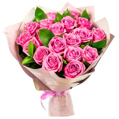 Букет из одноголовых роз «Розовый рассвет»