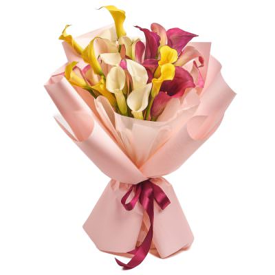 Букет с каллами «Роскошный рассвет»