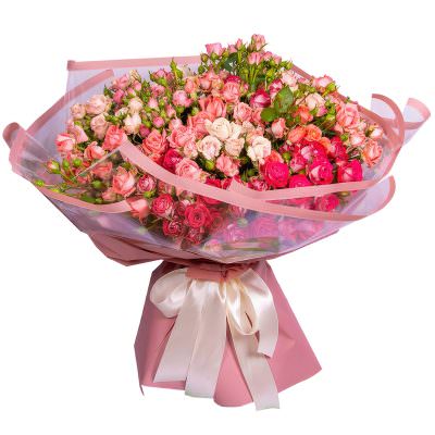 Букет кустовых роз «Розовое Очарование»