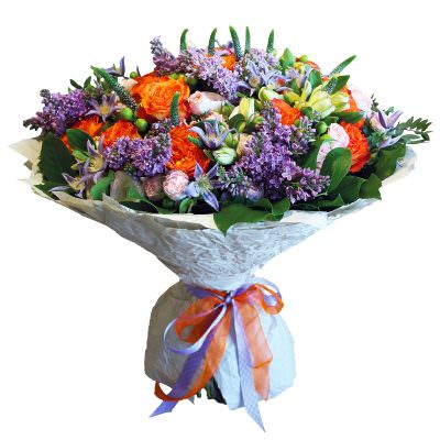 Праздничный букет живых цветов «Летний вихрь»