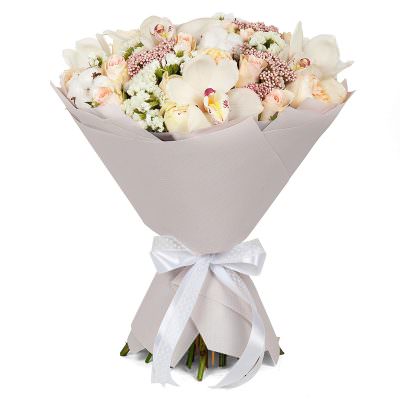 Букет из свежих цветов «Белоснежная сказка»