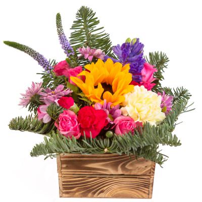 Красивая композиция из свежих цветов «Ароматный вальс»